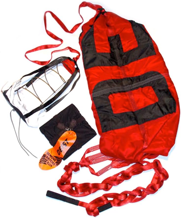 Deist Safety 27252RD Super Quad Red 12' Parachute