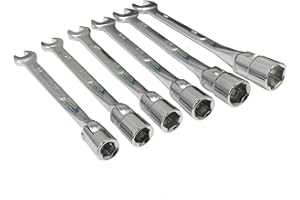 EZ Travel Collection 6 PC FLEX SOCKET 6 POINT FLEXIBLE HEAD AND OPEN END SAE WRENCH SET