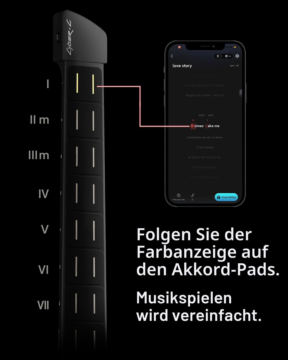 Enya Cyber ​​G - Smart Keytar mit beleuchteten Tasten, 24 Sounds, Drum & Bass, Bluetooth 5.2, integriertem Lautsprecher, USB-C OTG-Aufnahme, Akku, Tasche und Tragegurt 2