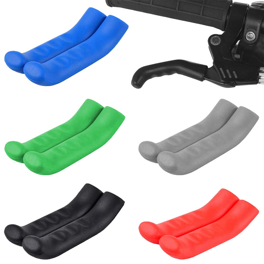 Ianulus Bicycle Brake Lever Covers, 5 Pairs, Ergonomic Silicone, Multicolor, Outdoor Use, Safe Braking