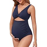 Century Star Maternity Swimsuit One Piece for Women Pregnancy Bathing Suit High Waist Maternity Swimwear