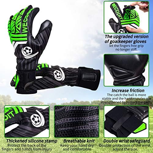 Wecdoit Goalkeeper Gloves Size 7/8/9/10 Adult/Youth Goalie Gloves