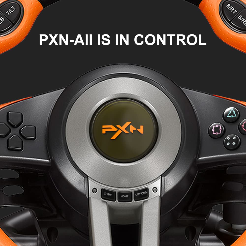 PXN PC Racing Wheel, V3 PRO 180 Degree Universal USB Car Sim Game Steering Wheel with Pedals for PC, Xbox One, Xbox Series S/X, PS3, PS4, Switch