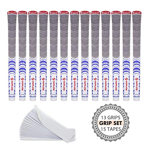 Jaya Golf Grips with Tape, Golf Club Grips, Corded Rubber, Standard Size, White, Set of 13 Grips - Thumbnail 3