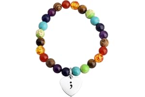 TIIMG Mental Health Awareness Gift Semicolon Bracelet Suicide Prevention Awareness Depression Awareness Inspirational Semi Colon Jewelry