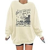 playtravel Anti Social Book Club Sweatshirt Women Teacher Book Sweatshirts Graphic Oversized Funny Pullover Hoodie