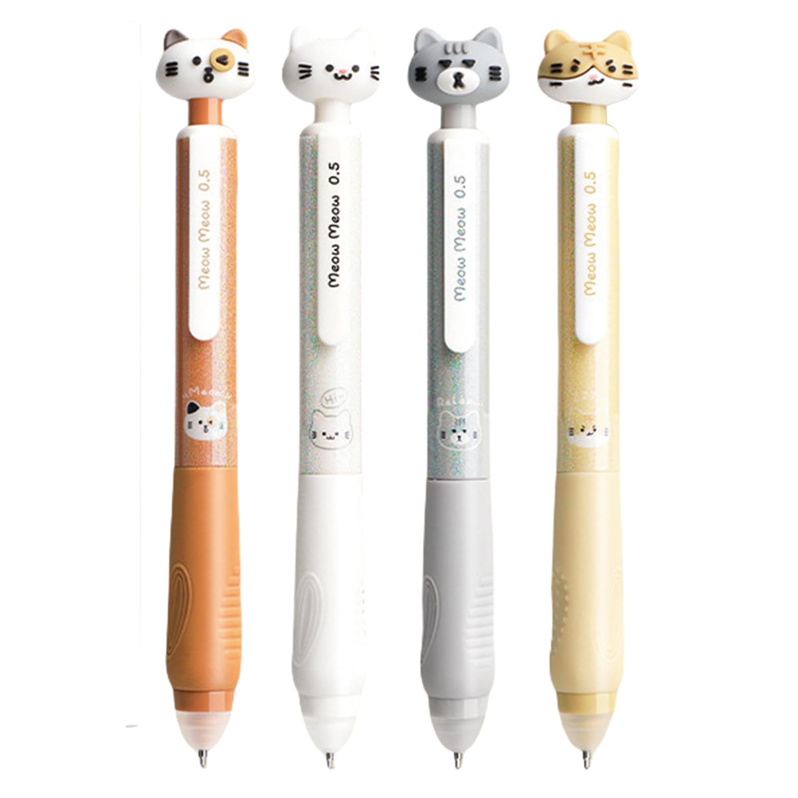 Photo 1 of MOZXIRZ 4 Pcs Cute Cat Erasable Pens Retractable Pens Erasable Gel Ink Pens Cartoon Pens 0.5mm Point Black Ink Pen Kawaii Writing Pen Office School Pens Women Girls Boys Pens (Cat-Black Ink)