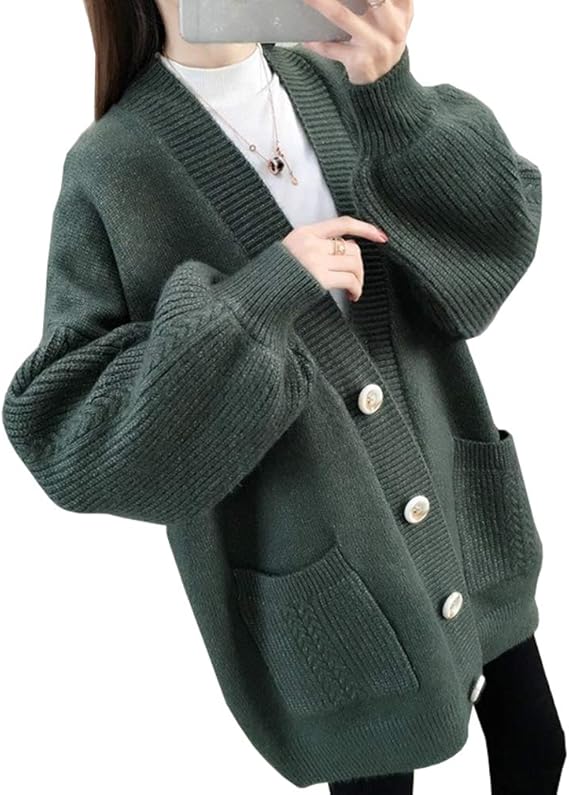 Amazon Jktown レディース 長袖 前開き 秋冬 カーディガン アウター ファッション ニット セーター フェミニン 厚手 Vネック トップス カーディガン ボレロ 通販