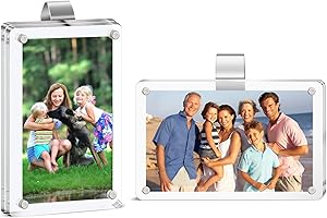 HangzoMax 2 Pcs Car Picture Holder for Sun Visor, 2.4×3.5 Inch Acrylic Magnetic Visor Photo Clip for Car, Car Sunshade Photo Frame, Display Your Precious Memories on The Go
