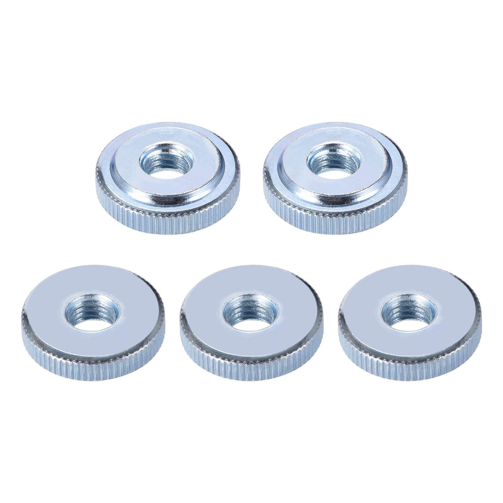 DTGN M10x8mm(DxH) Knurled Nuts - 5Pack - Good for Furniture Equipment - Thumb Screw Fasteners - Silver Blue