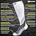 Blitzu Compression Socks 15-20mmHg for Men & Women BEST Recovery Performance Stockings for Running, Medical, Athletic, Edema, Diabetic, Varicose Veins, Travel, Pregnancy, Relief Shin Splint L/XL White