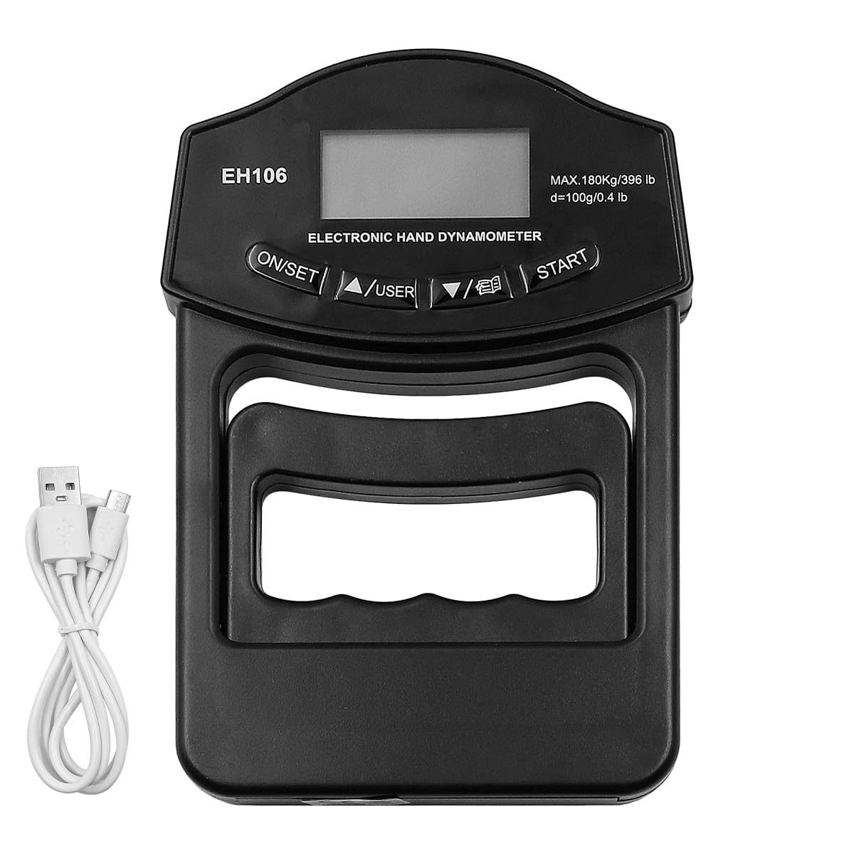 Tiardey Grip Strength Tester 396Lbs Digital Hand Dynamometer Grip Strength Meter USB Rechargeable Bright LCD Screen Hand Grip Dynamometer