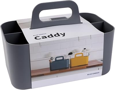 BLUE GINKGO Stackable Organizer Caddy Grey – Korean Made Portable Tote