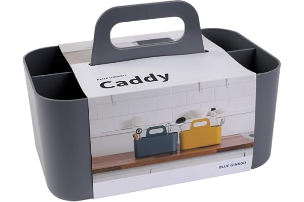 BLUE GINKGO Stackable Organizer Caddy – Korean-Made Portable Tote for Bathroom, Office, Crafts, or School Supplies (Rectangle