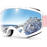 findway Ski Goggles OTG - Over Glasses Snow/Snowboard Goggles for Men, Women & Youth - 100% UV Protection