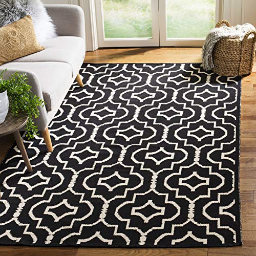 SAFAVIEH Area Rug 8x10 - Montauk Collection - Large - Black & Ivory, Handmade C…