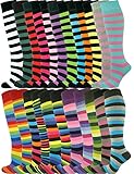 MySocks Knee High Long Socks Stripe Extra Fine Combed Cotton