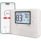 Heagstat WiFi Thermostat 1 Heat/1 Cool for Home Conventional System | 24VAC C-Wire Required (Common Wire), APP Remote Control, 7-Day or 0-Day Programmable