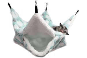 Oncpcare Small Pet Cage Hammock, Bunkbed Sugar Glider Hammock, Guinea Pig Cage Accessories Bedding, Warm Hammock for Parrot ferret Squirrel Hamster Rat Playing Sleeping