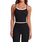 SUUKSESS Women Layered Workout Sets Padded Tank Top Gym Yoga Leggings | Double Layer, Built in Bra, High Waisted, 2 Side Pockets, Tummy Control, Yoga Leggings, Spaghetti Straps, Slim fit