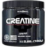 Black Skull Creatine Monohydrate - Suplementação para Treino, Performance, Ganho Muscular, Hipertrofia, Força e Resistência -