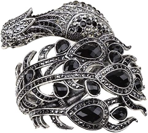 Hiddleston Wrap Bracelet Bangle Adjustable Crystal Jewelry Dumbledore Phoenix Tail Peacock Feather Custom Collection Christmas Outfit Costume for Women Teen Girls