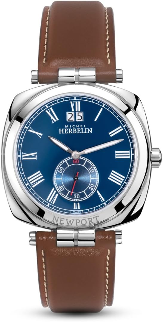 Men's Watch Michel Herbelin - 18264/AP05GO - Newport - Blue Dial - Brown Leather Strap