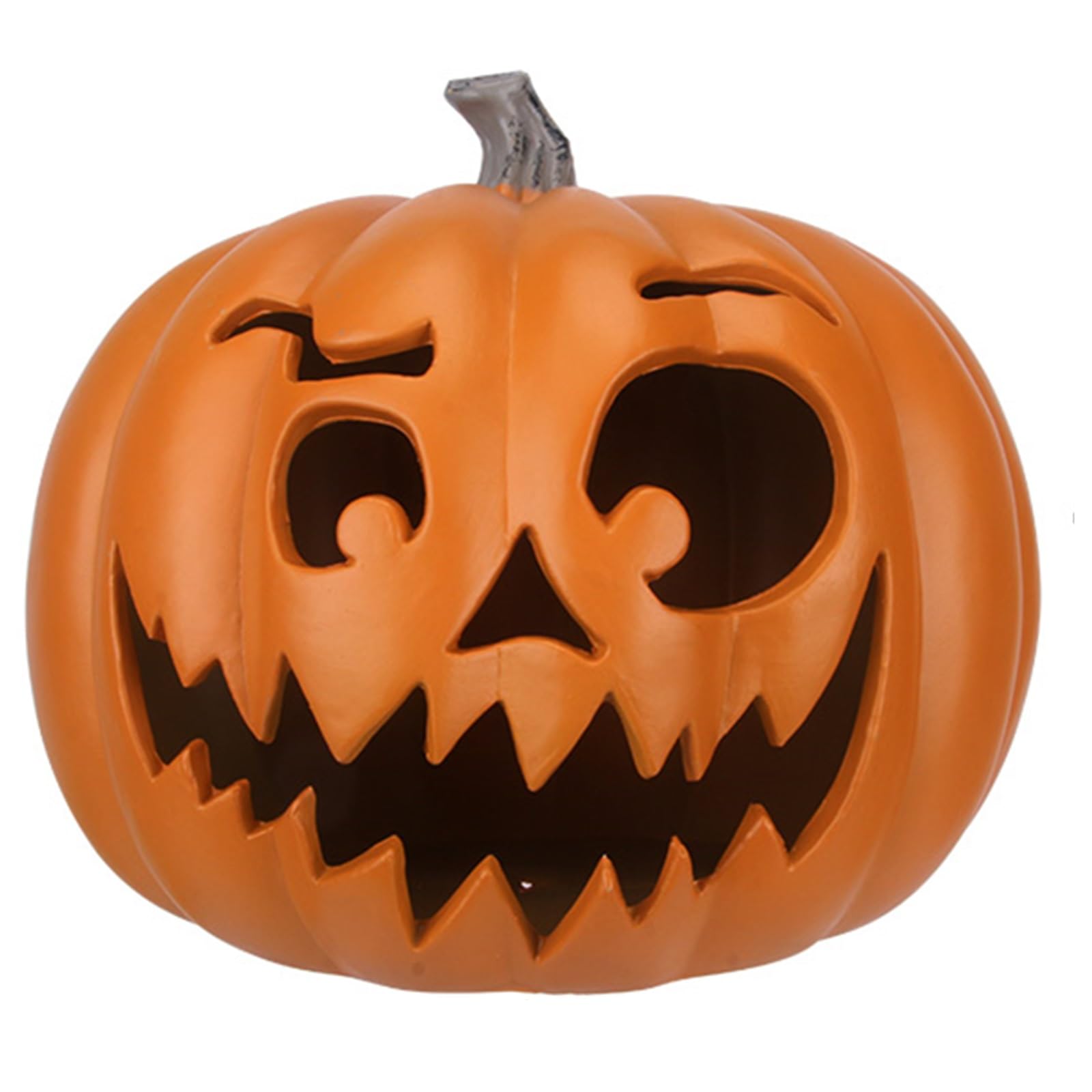 Photo 1 of Halloween Jack O Lantern - Pre-lit Pumpkin JackoLantern for Halloween Porch, Party, Front Door, Fireplace Indoor and Outdoor Holiday Decorations, Scary Face, 11 inch