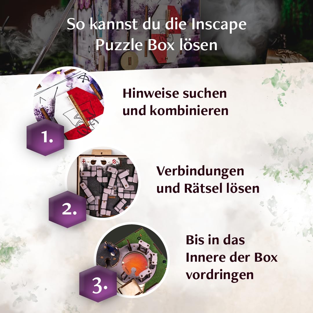INSCAPE Cluebox Stonehenge´s Legacy interaktives 3D Holzpuzzle mit geheimen Mechanismen - Erlebe das Escape Room Spiel– Ideal für Rätselfans und Erwachsene - Rätselbox - Puzzle Box - Geschenk 3