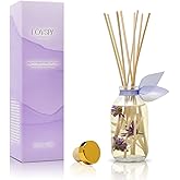 LOVSPA Reed Diffuser Set, Lavender Vanilla Scented Oil Diffuser with Sticks, Home Fragrance Accessories for Bathroom Shelf Decor, Aroma Diffusers for Home or Office Desk, USA Made