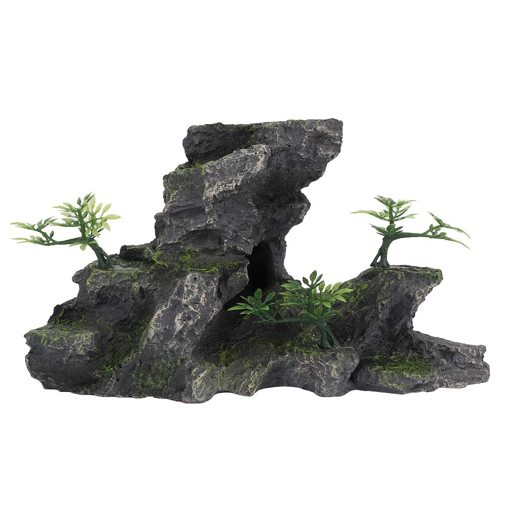 Fdit Aquarium Rockery Decoration Fish Tank Simulation Resin Rockery Mountain View St Ornament Fish Hiding Cave St Decor for Aquarium and Fish Tank Decoration