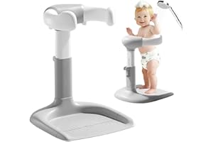 ELYELSANNS Baby Shower Stand - Adjustable Height Baby Shower Standing Support | Baby Bath Stand Soporte para Bañera de Bebé | Toddler Shower Stand Assist Holder for 8-36 Months Toddler Baby Standing Bath