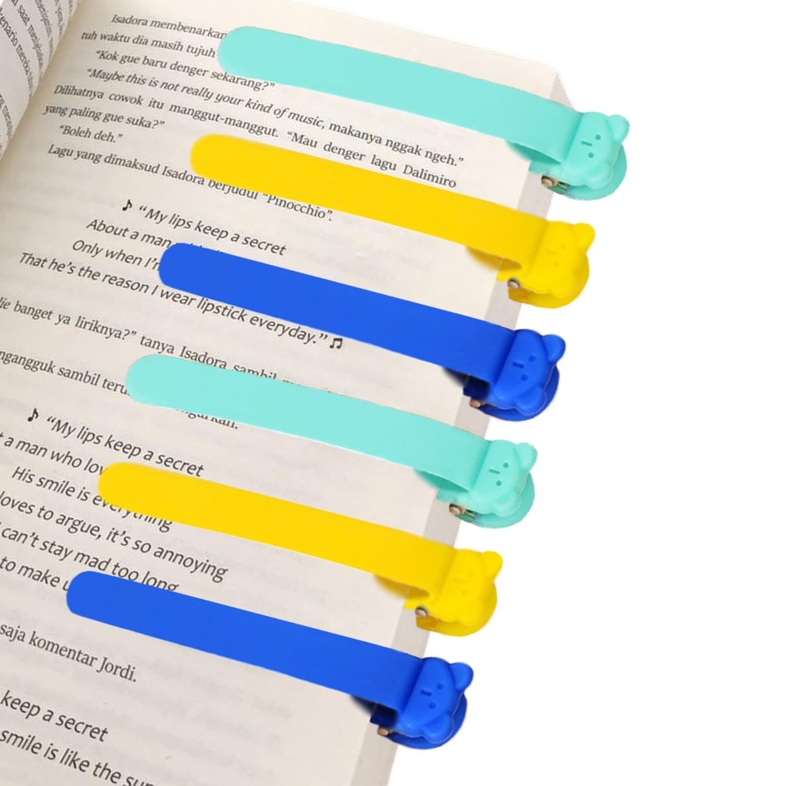 6 PCS Bookmarks, Unique and Creative Silicone Duckbill Bookmark Clip, Silicone Book Mark for Women, Men, Book Lovers, Page Markers for Students Teachers Reading
