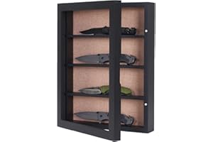 BECTSBEFF 12x16 Large Shadow Box with Shelves, Shadow Box with Removable Shelves and Door, Shadow Box Display Shelf for Miniatures Medals and Collectibles-Black