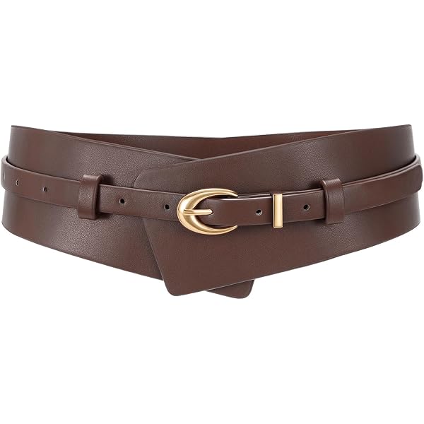7521 Womens Obi Belt Vintage Leather Elastic Waist Fashion Wide Belts Amazon.com: macoking Thick Black Wide Obi Belts for Women  main image 2