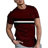 RoseSeek Men's Color Block Short Sleeve Tee Shirts Casual Crewneck T Shirt Trendy Summer Tops