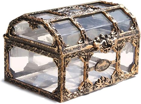 Amazon Bolange ジュエリー収納ボックス ジュエリー収納ボックス ストレージボックス 海賊のテーマ レトロ ファッション プラスチック 透明 方形 ジュエリー ブレスレット イヤリング ネックレス ブローチ コイン ヘアピン 大容量 10 5 8 6 5cm ジュエリー収納