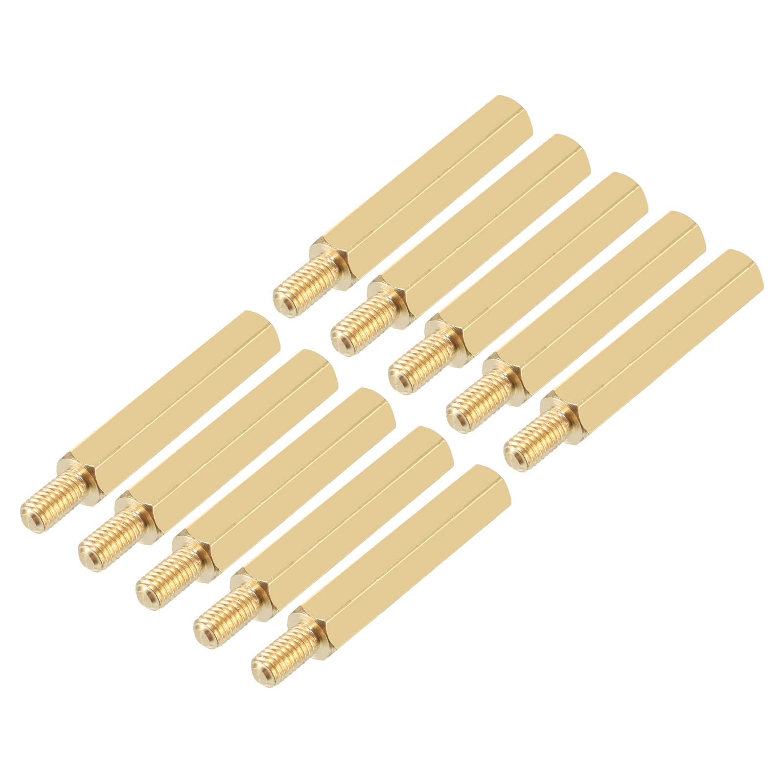 YOKIVE 20 Pcs Brass Hexagon Threaded Spacer, Hex Spacer with Female and Male Thread | Fixing The Motherboard, Great for Electronics Industries (M3 25+6mm)