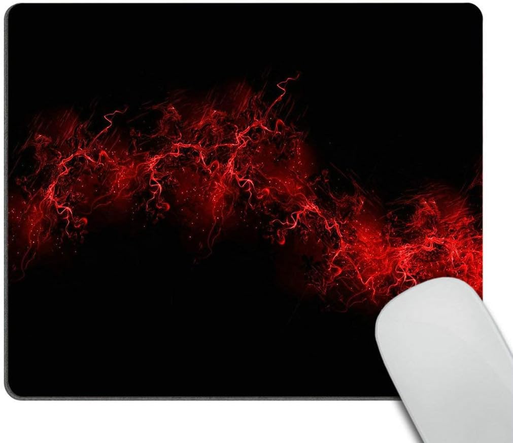 Wasach Black Background Red Color Paint Explosion Burst Red Black Mouse Pad Rectangle 240x200x3mm, MultiColor 10, 240L x 200W mm