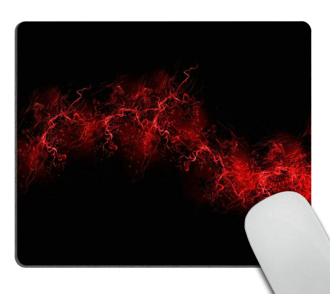 Wasach Black Background Red Color Paint Explosion Burst Red Black Mouse Pad Rectangle 240x200x3mm