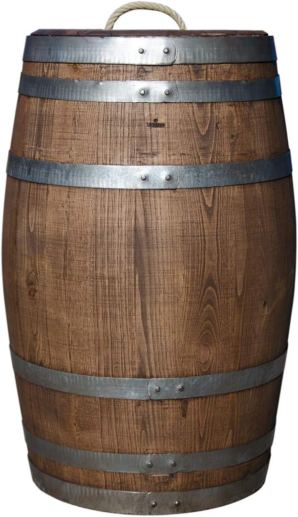 Temesso Depósito para Agua de Lluvia con Tapa, Barril de Madera ...