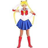Kids Sailor Moon Costume Dress for Dress Up Play Pretend | Anime Cartoon Character Halloween Cosplay Outfit