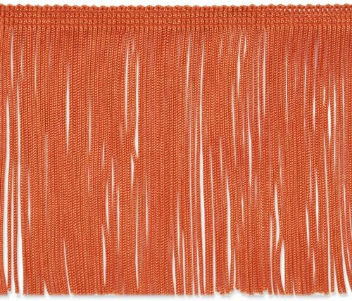 4in Chainette Fringe Trim Orange