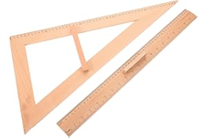 SHERCHPRY 2pcs Wooden Teaching Rulers Set Wooden Teaching Rulers Set Classroom Measurement Sewing Craft