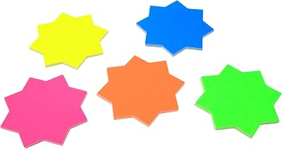 Bright Ideas Fluorescent Stars 3in Flash Cards Pack of 50 Assorted Colors BI1040