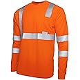 JORESTECH Safety T Shirt Reflective High Visibility Long Sleeve Orange ANSI Class 3 Level 2 Type R TS-08 (X-Small)