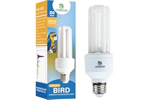 REPTI HOME UVA UVB Light Bulb for Birds, 2.4% UVB Bird Light 20W Compact Flourescent Lamp for All Kinds Captive Birds