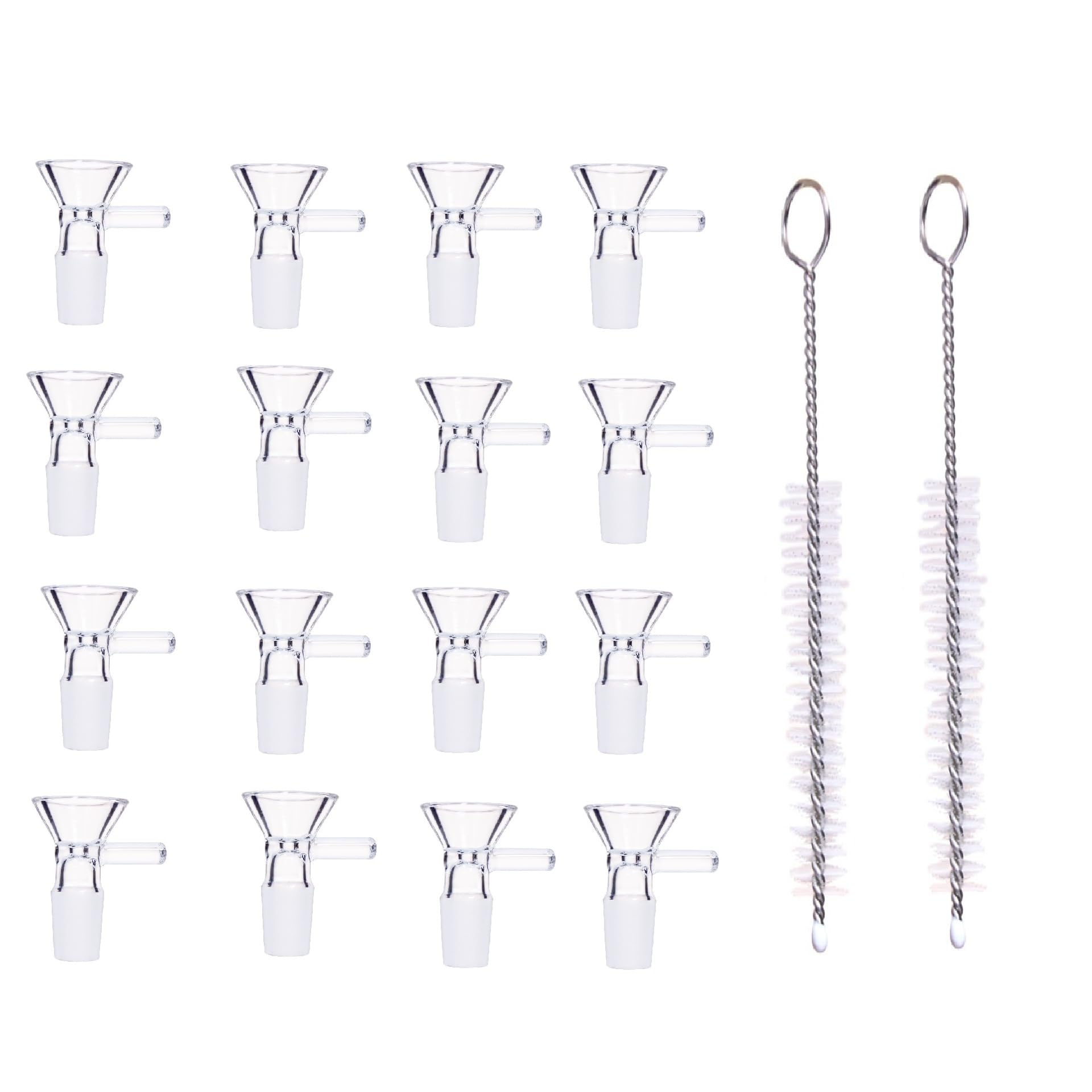 Photo 1 of 16 pcs Glass Funnels with Handle - 14mm Multipurpose Clear Glass Funnel for Bottles & Lab