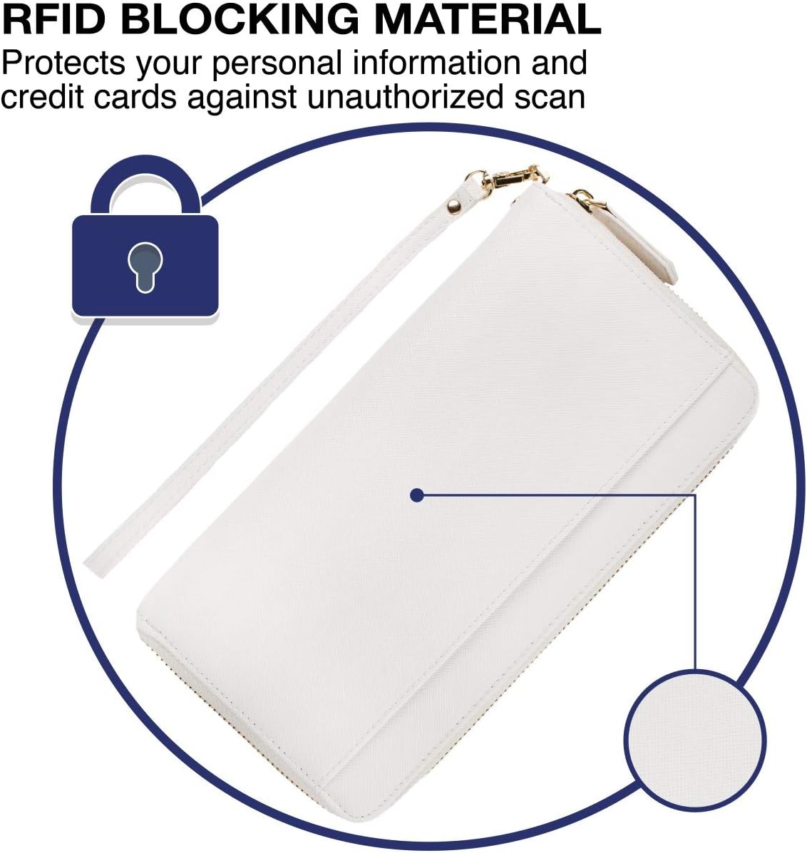  | Travel Document Organizer - RFID Passport Wallet Case Family Holder Id Wristlet (White) | Passport Wallets