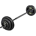 AboveGenius Barbell Weight Set for Lifting, 45 LB Weight Bar Set with Adjustable Free Weights for Workout Bar for Exercise Build Muscle in Home Gym